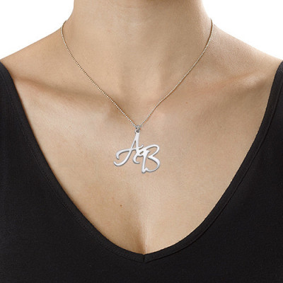 Two Initial Personalised Necklace in Sterling Silver - AMAZINGNECKLACE.COM