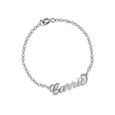 Silver and Crystal Name Personalised Bracelet/Anklet - AMAZINGNECKLACE.COM