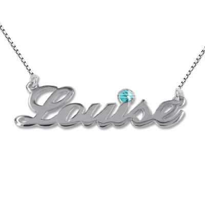 Silver and Swarovski Crystal Name Personalised Necklace - AMAZINGNECKLACE.COM