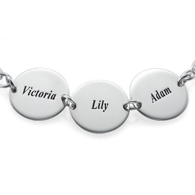 Special Gift for Mum - Disc Name Personalised Bracelet/Anklet - AMAZINGNECKLACE.COM