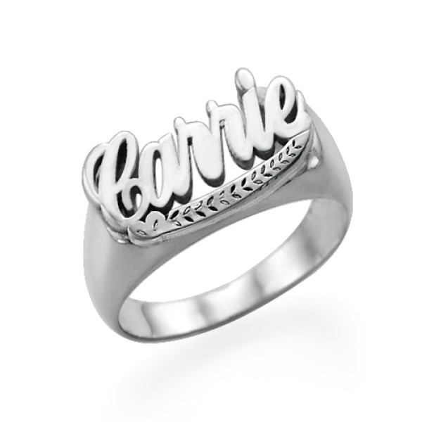Sterling Silver "Carrie" Name Personalised Ring - AMAZINGNECKLACE.COM