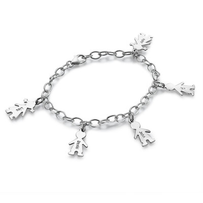 Sterling Silver Engraved Mothers Day Personalised Bracelet/Anklet - AMAZINGNECKLACE.COM