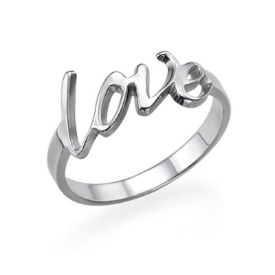 Sterling Silver Love Personalised Ring - AMAZINGNECKLACE.COM