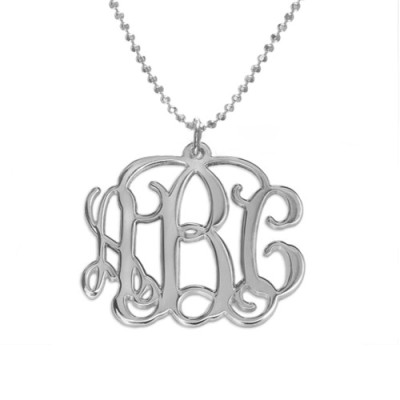 Sterling Silver Initials Monogram Personalised Necklace - AMAZINGNECKLACE.COM