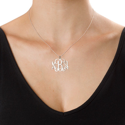 Sterling Silver Initials Monogram Personalised Necklace - AMAZINGNECKLACE.COM
