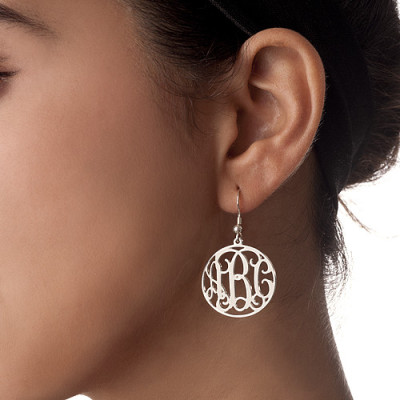 Sterling Silver Monogrammed Personalised Earrings - AMAZINGNECKLACE.COM