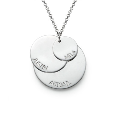 Sterling Silver Mummy Personalised Necklace with Kid's Names - AMAZINGNECKLACE.COM