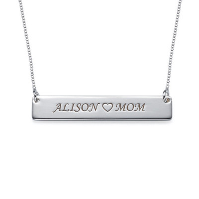 Nameplate Personalised Necklace in Sterling Silver - AMAZINGNECKLACE.COM