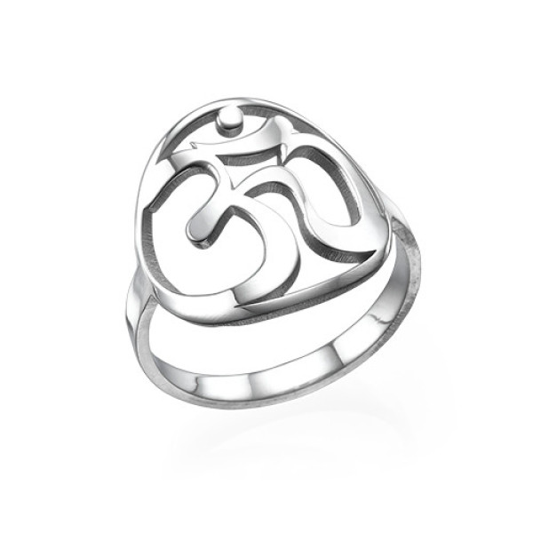 Sterling Silver Om Personalised Ring - AMAZINGNECKLACE.COM