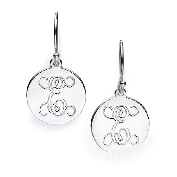 Sterling Silver Personalised Initial Earrings - AMAZINGNECKLACE.COM