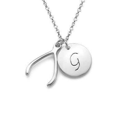 Sterling Silver Wishbone Personalised Necklace - AMAZINGNECKLACE.COM
