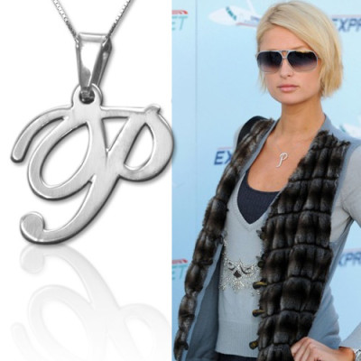 Sterling Silver Initials Pendant With Any Letter - AMAZINGNECKLACE.COM