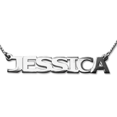New Sterling Silver All Capitals Name Personalised Necklace - AMAZINGNECKLACE.COM