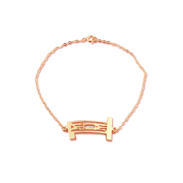 Personal Rose Gold Plated 925 Silver 3 Initials Monogram Personalised Bracelet/Anklet - AMAZINGNECKLACE.COM