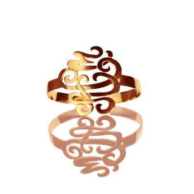 Monogram Cuff Personalised Bracelet Bangle Hand Writing Rose Gold - AMAZINGNECKLACE.COM