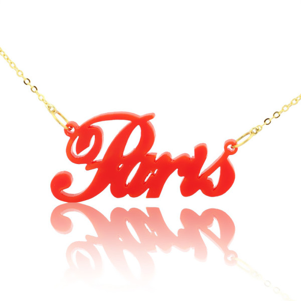 Colorful Acrylic Paris Style Name Personalised Necklace - AMAZINGNECKLACE.COM