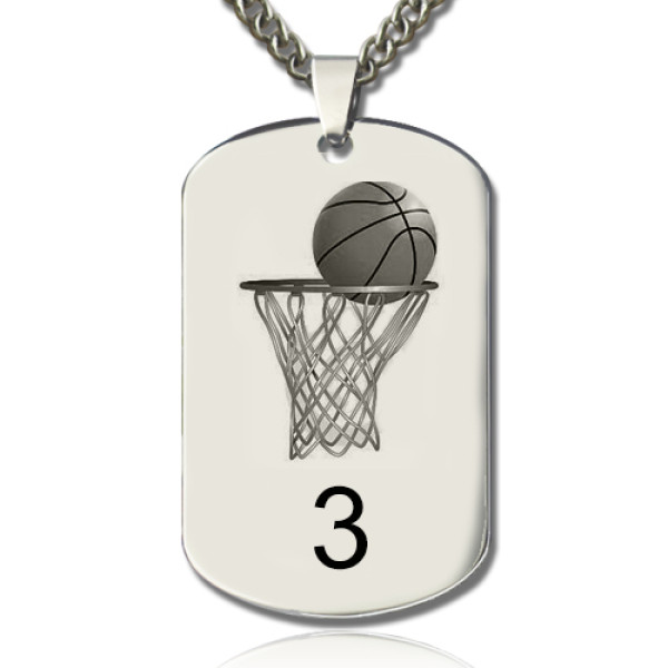 Basketball Dog Tag Name Personalised Necklace - AMAZINGNECKLACE.COM