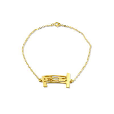 Personal Gold Plated 925 Silver 3 Initials Monogram Personalised Bracelet - AMAZINGNECKLACE.COM