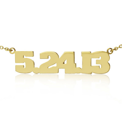 Personial Solid Gold Number Personalised Necklace - AMAZINGNECKLACE.COM