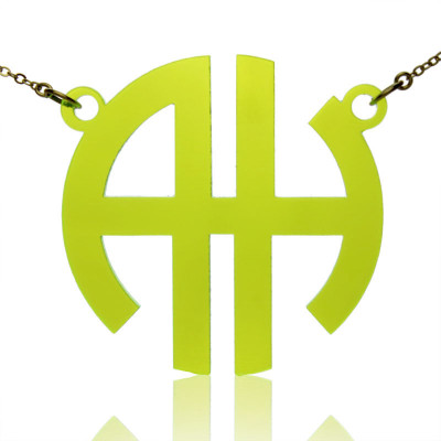 Acrylic Block Monogram Initial Personalised Necklace - AMAZINGNECKLACE.COM