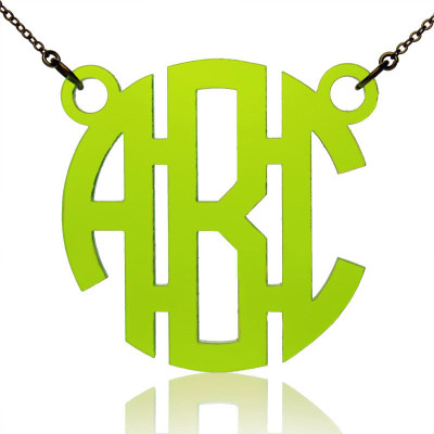 Custom Acrylic 3 Initials Monogram Pendant Personalised Necklace - AMAZINGNECKLACE.COM