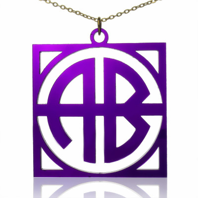 Colorful Acrylic Block Monogram Personalised Necklace - AMAZINGNECKLACE.COM