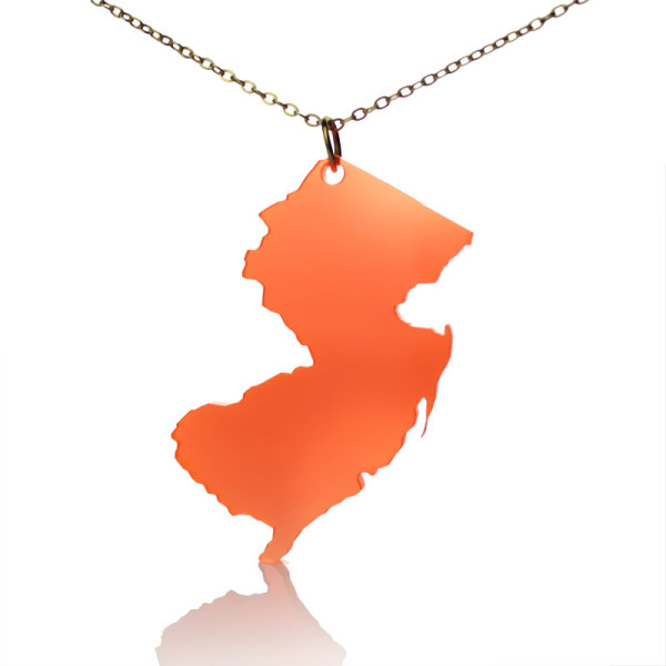 Acrylic New Jersey States Personalised Necklace American Map Personalised Necklace - AMAZINGNECKLACE.COM