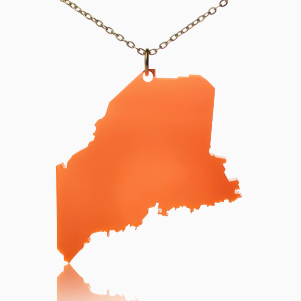 Acrylic Maine State Personalised Necklace America Map Personalised Necklace - AMAZINGNECKLACE.COM