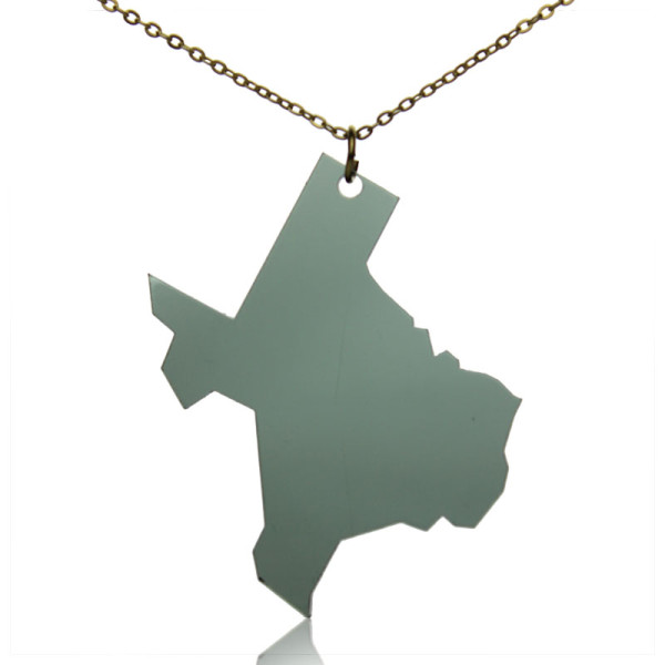 Acrylic Texas State Personalised Necklace America Map Personalised Necklace - AMAZINGNECKLACE.COM