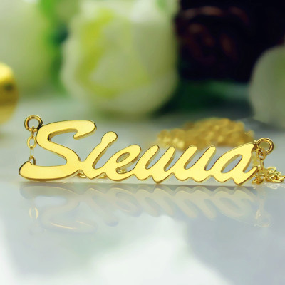 18ct Gold Plated Sienna Style Name Personalised Necklace - AMAZINGNECKLACE.COM