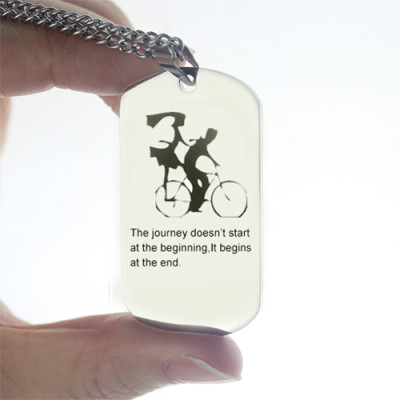 Couple Bicycle Dog Tag Name Personalised Necklace - AMAZINGNECKLACE.COM