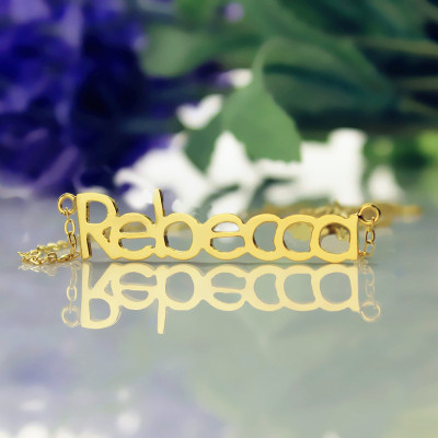 Solid Gold Rebecca Style Name Personalised Necklace-18ct - AMAZINGNECKLACE.COM