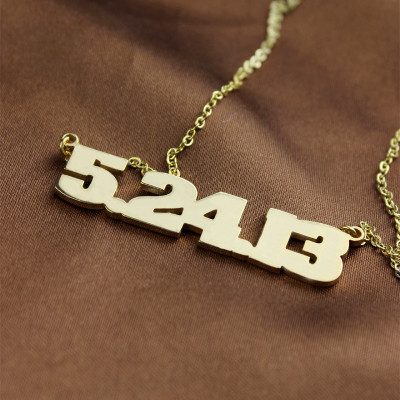 Personial Solid Gold Number Personalised Necklace - AMAZINGNECKLACE.COM