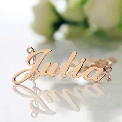Solid Rose Gold Plated Julia Style Name Personalised Necklace - AMAZINGNECKLACE.COM