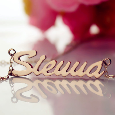 18ct Rose Gold Plated Sienna Style Name Personalised Necklace - AMAZINGNECKLACE.COM