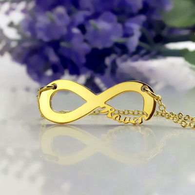 Solid Gold 18ct Infinity Name Personalised Necklace - AMAZINGNECKLACE.COM
