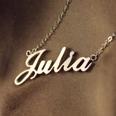 Solid Rose Gold Plated Julia Style Name Personalised Necklace - AMAZINGNECKLACE.COM