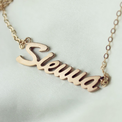 18ct Rose Gold Plated Sienna Style Name Personalised Necklace - AMAZINGNECKLACE.COM