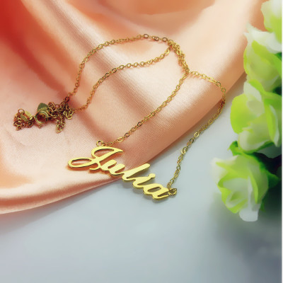 Solid Gold 18ct Julia Style Name Personalised Necklace - AMAZINGNECKLACE.COM