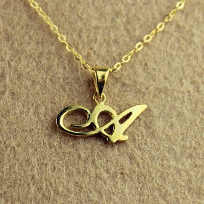 18ct Gold Plated Christina Applegate Initial Personalised Necklace - AMAZINGNECKLACE.COM