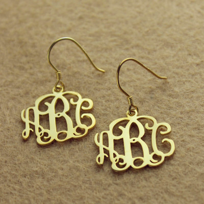 18ct Solid Gold Personalised Monogram Earring - AMAZINGNECKLACE.COM