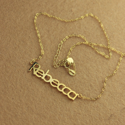 Solid Gold Rebecca Style Name Personalised Necklace-18ct - AMAZINGNECKLACE.COM