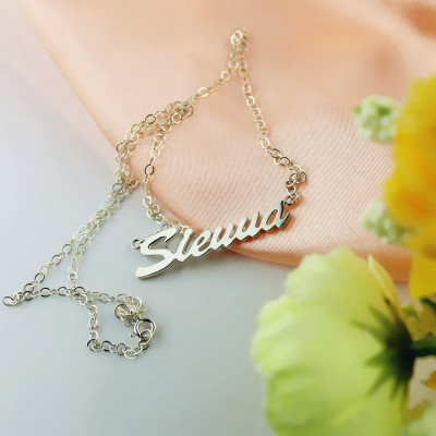Sterling Silver Sienna Style Name Personalised Necklace - AMAZINGNECKLACE.COM