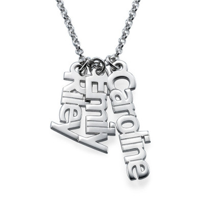 Vertical Name Personalised Necklace in Sterling Silver - AMAZINGNECKLACE.COM
