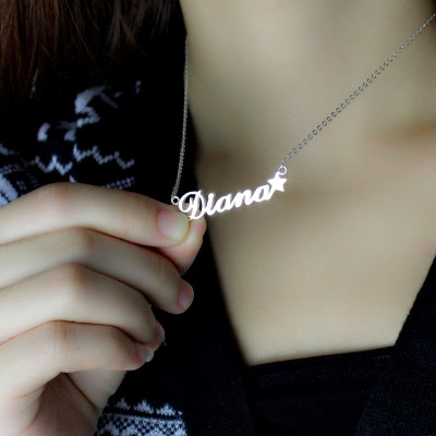 Personalised Letter Necklace Name Necklace Sterling Silver - AMAZINGNECKLACE.COM