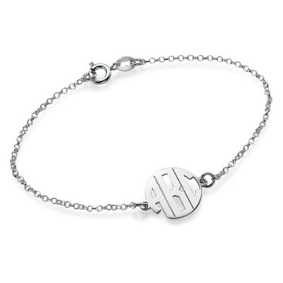 Xtra Small Block Monogram Personalised Bracelet/Anklet - AMAZINGNECKLACE.COM