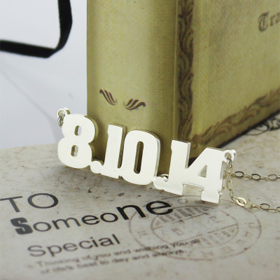 Sterling Silver Number Name Personalised Necklace Unique Men Jewellery - AMAZINGNECKLACE.COM