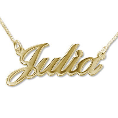 18ct Gold-Plated Silver Classic Name Personalised Necklace - AMAZINGNECKLACE.COM