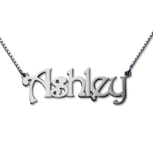 Harrington Style Sterling Silver Name Personalised Necklace - AMAZINGNECKLACE.COM