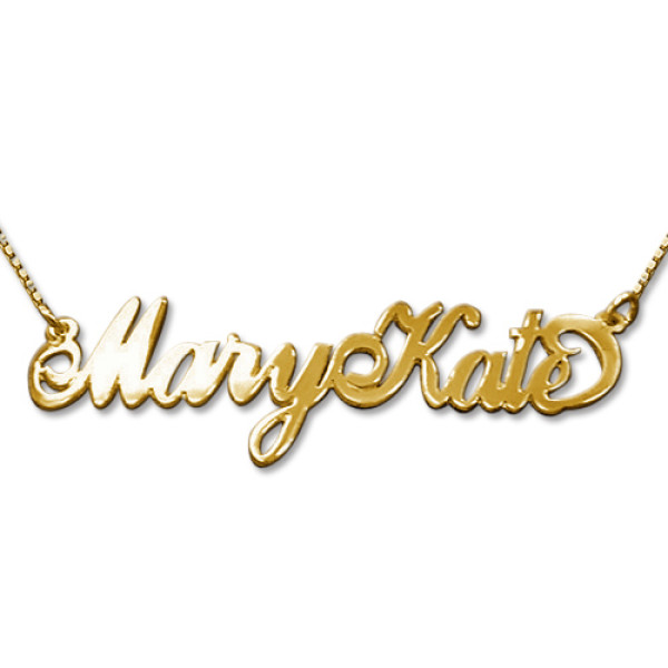 2 Capital Letters 18ct Gold Name Personalised Necklace - AMAZINGNECKLACE.COM
